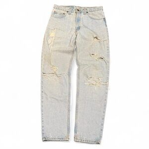 Vintage 90s Levi's 550 Thrashed Light Wash Faded Relaxed Straight Jeans